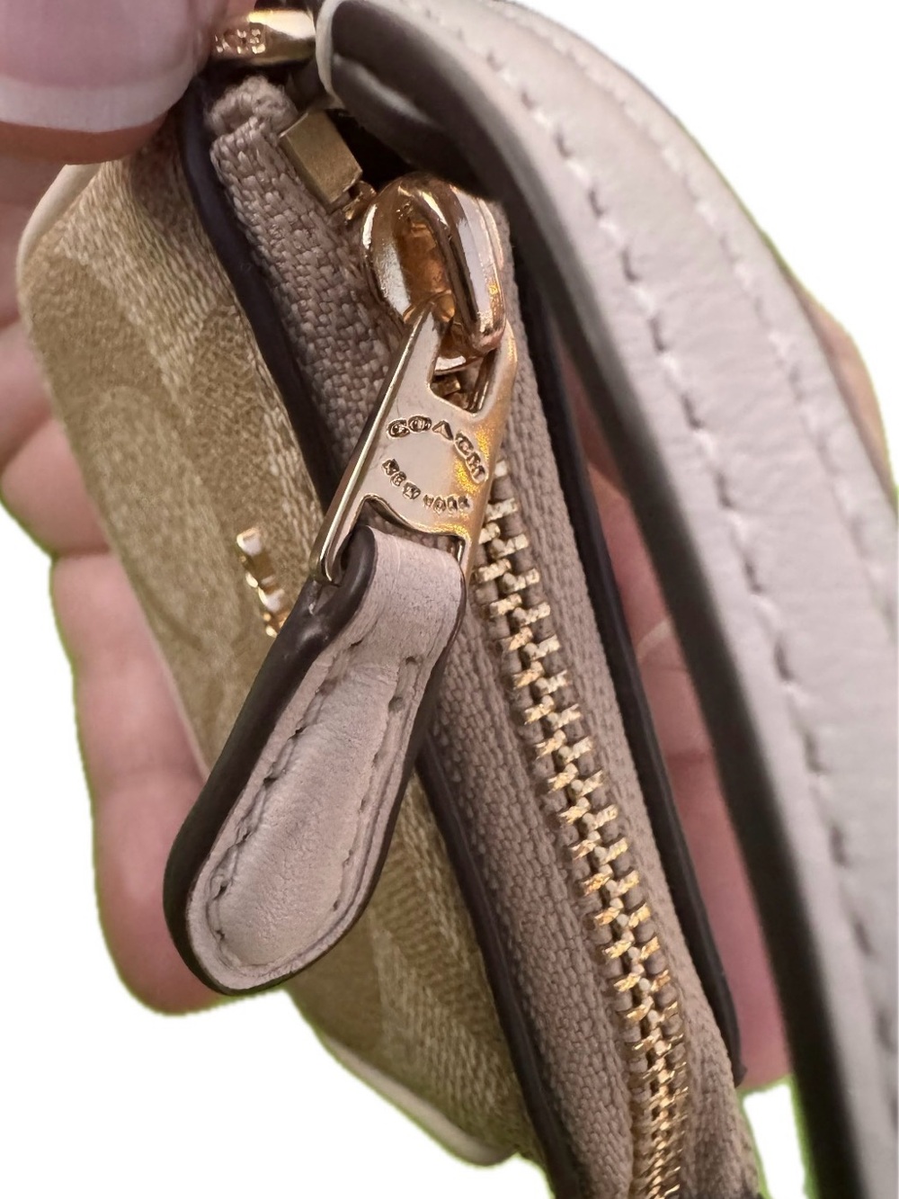 Coach Mini Lolita Bag in Beige / White Signature Keychain Gold Hardware - NWOT - Picture 7 of 13